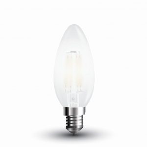 SKU 4476 – Lampadina LED E14 4W Candela Filamento Satinato 6400K